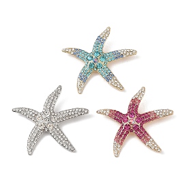 Starfish Alloy Rhinestone Sea Animal Brooches