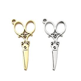Pendentifs en acier inoxydable, charmes de ciseaux