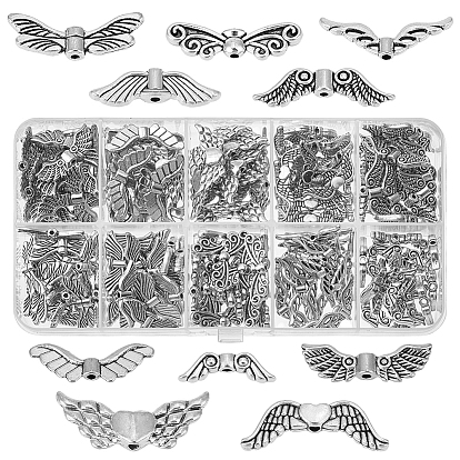 200 шт 10 стили бусины из сплава в тибетском стиле, крыло