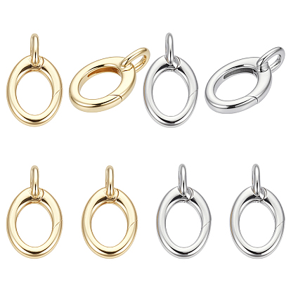 8шт. 2 цвета латунные пружинные затворные кольца, овальные, без кадмия и без свинца, долговечный