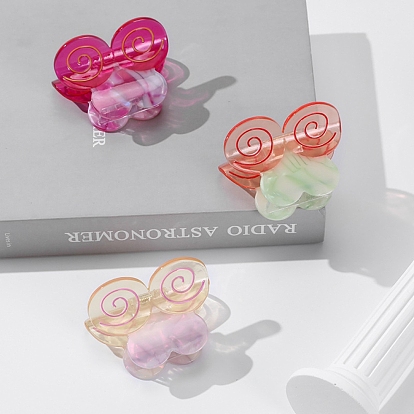 Заколки для волос в форме когтей из ацетата целлюлозы (смола) в форме бабочки, аксессуары для волос для девочек и женщин