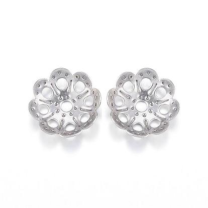 304 причудливые колпачки для бусин из нержавеющей стали., цветок, мульти-лепесток