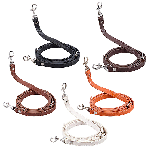 5шт 5 цвета pu кожаный плечевой ремень, с поворотными застежками сплава, для замены ремней для мешков, платина