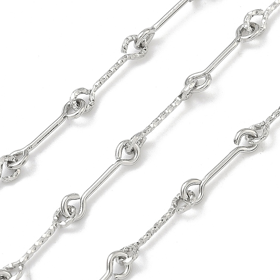 Ручная работа 304 цепочки из нержавеющей стали с текстурированными звеньями, несварные, с катушкой