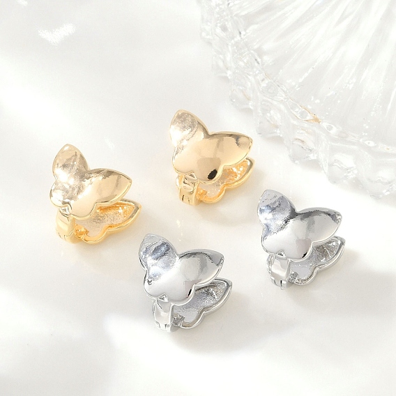 Латунные серьги обруча, бабочка