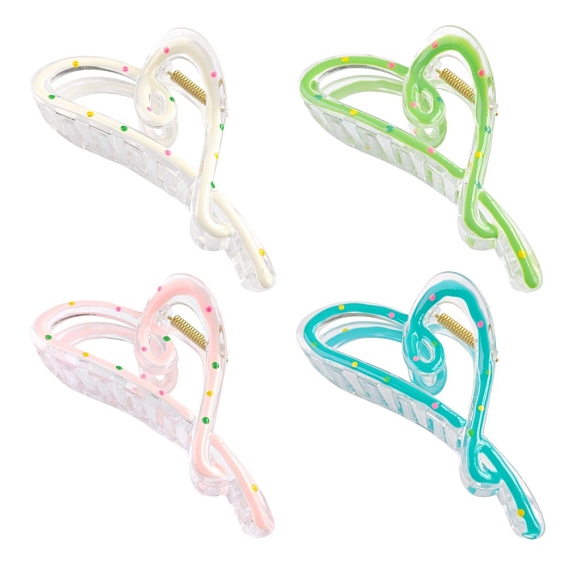 Заколки для волос с когтями из смолы, аксессуары для волос для женщин и девочек, сердце