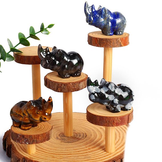 Резная статуя носорога из натурального драгоценного камня, Камень Рейки для домашнего офиса, настольного украшения по фэн-шуй