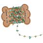 2M Handmade Natural Green Aventurine Chip Beaded Chains, with Brass Findings, Long-Lasting Plated, Soldered, Golden