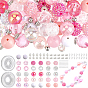 DIY-Schmuck machen Kits, einschließlich Acryl-, Harz-, Eisen- und CCB-Kunststoffperlen, Legierung Karabinerverschlüsse, 304 Kettenverlängerer aus Edelstahl, elastischer Faden und Edelstahl-Enddraht