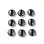 Plating Opaque Acrylic Beads, Metal Enlaced, Flat Round