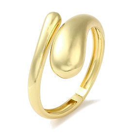 Rack Plating Brass Teardrop Open Cuff Bangles for Women, Cadmium Free & Lead Free, Long-Lasting Plated