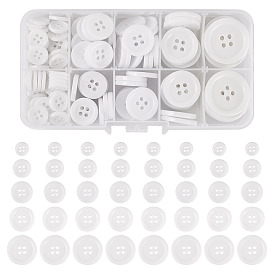 136шт 5 стильные кнопки из смолы, плоско-круглые, 4-луночное