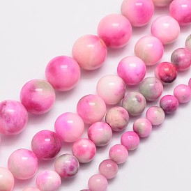 Natural Malaysia Jade Beads Strands, Round, Dyed
