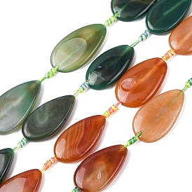 Натуральные полосатые агатовые бусы, окрашенная и подогревом, слеза