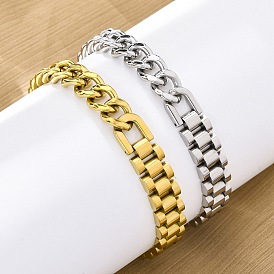 304 браслеты из нержавеющей стали с кубинскими звеньями и цепочкой «пантера» для женщин и мужчин