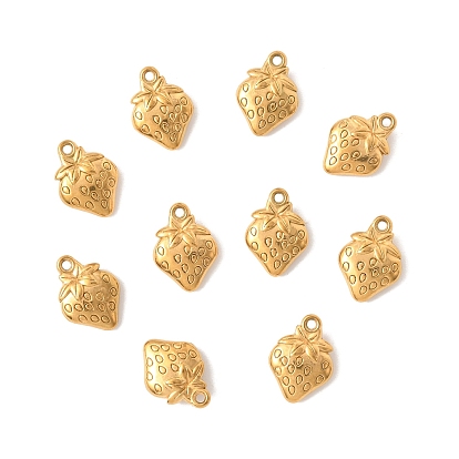 10шт ионное покрытие (IP) 304 подвески из нержавеющей стали, клубничное очарование