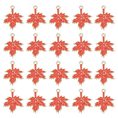 60 шт. осенняя тематика стойка гальваническое покрытие сплав эмаль подвески, без кадмия, без никеля и без свинца, кленового листа