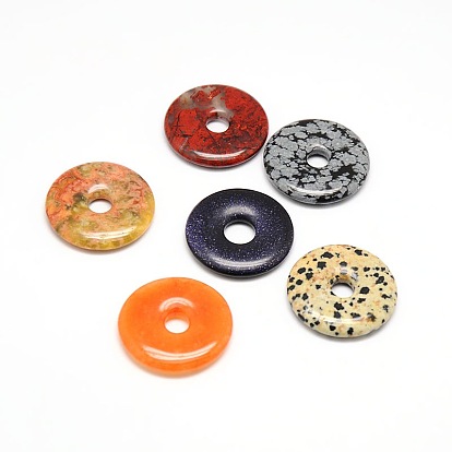 Donut/Pi Disc Gemstone Big Pendants
