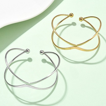 304 из нержавеющей стали манжеты браслеты, браслеты с крутящим моментом для женщин