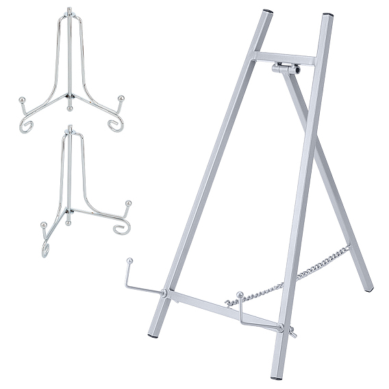 1 железный дисплейный мольберт для ПК, подставка для фото, с 2шт. железный мольберт для демонстрации пластин, подставки для фотографий, для рамок для картин, дисплей декоративных тарелок