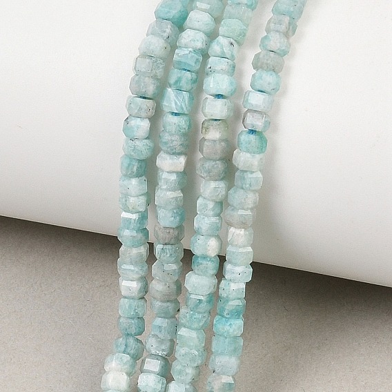 Природных амазонит бисер нитей, граненые, шестиугольник