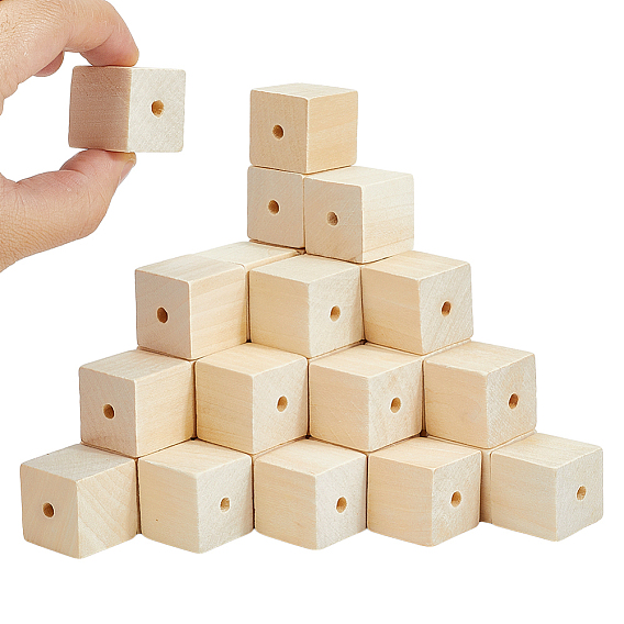 Деревянные бусины, кубические