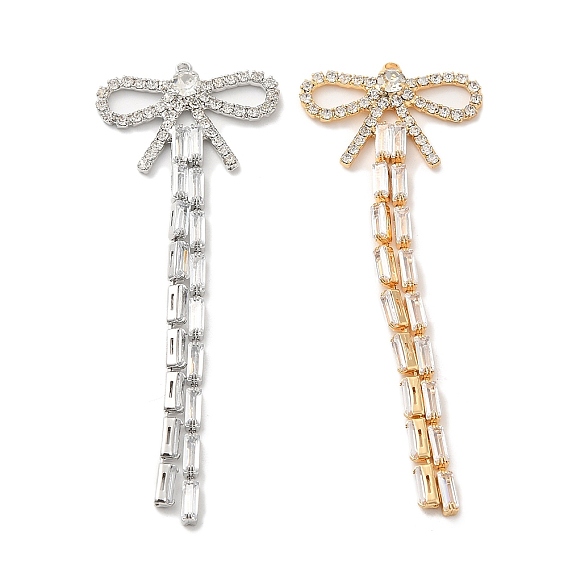 Латунные большие кулоны, со стеклом, бантом прелести