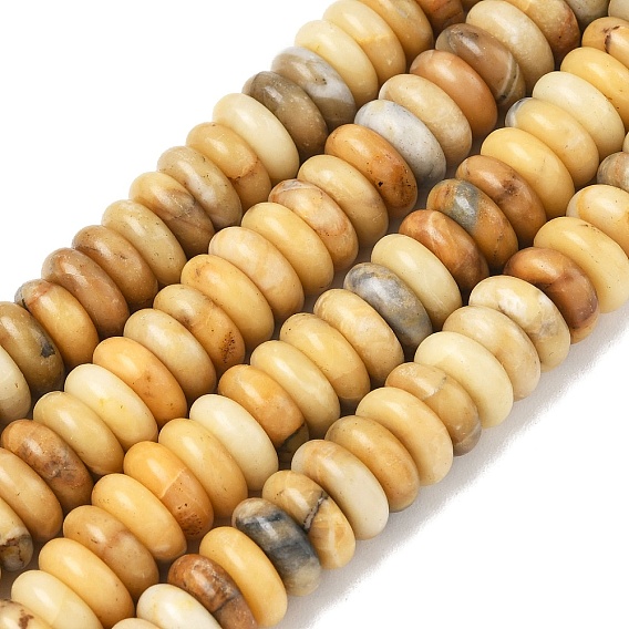 Нити натуральных бусин из нефрита хуанлун, диск