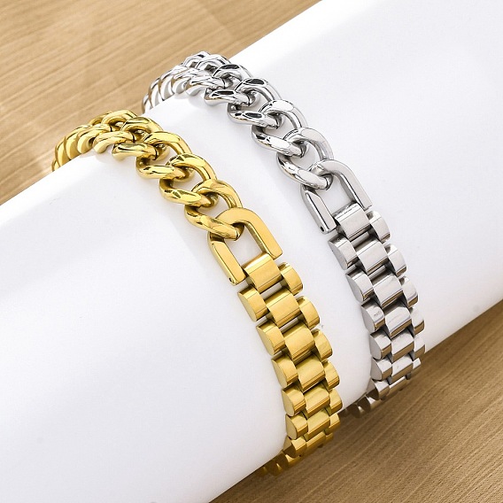 304 браслеты из нержавеющей стали с кубинскими звеньями и цепочкой «пантера» для женщин и мужчин