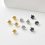 Brass Pave Clear Cubic Zirconia Head Pins, Flower, for Baroque Pearl Making