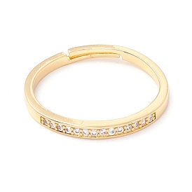 Sparking Cubic Zirconia Adjustbale Ring, Real 18K Gold Plated Brass Finger Ring for Women