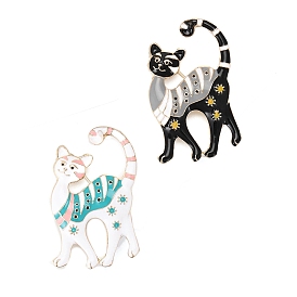 Cat Shape Enamel Pin, Alloy Brooch for Backpack Clothes