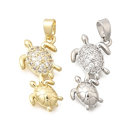 Латунные подвески с фианитами, подвески в виде двойной черепахи, долговечный