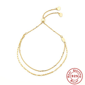 Minimalist Adjustable Double-Layered S925 Silver Women's Beaded Bracelet Chain