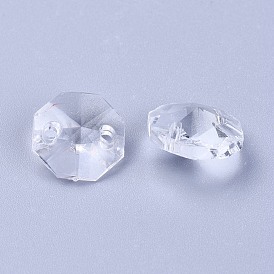 Enlaces de acrílico transparente, facetados, octágono, para arañas de boda, piezas de araña de cristal