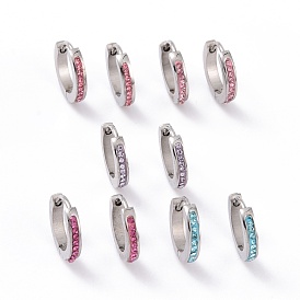 Серьги-кольца со стразами, нержавеющая сталь с цветным покрытием 304 украшения из нержавеющей стали для женщин