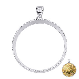 1pc s925 ободок для монет из стерлингового серебра, плоские круглые подвески кабошон настройки, настройки открытой спины