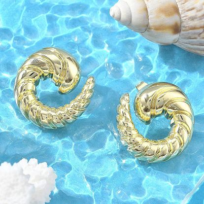 Латунные серьги-гвоздики для женщин, водоворот