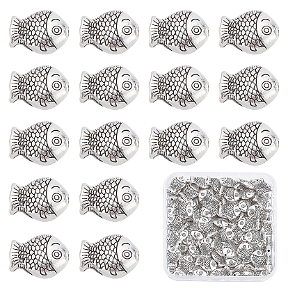 Сплавочные овальные бусины тибетского стиля , без кадмия и без свинца, рыба