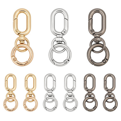 9 шт 3 цвета поворотные застежки из сплава, с пружинными кольцами ворот