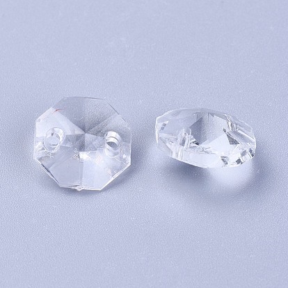 Enlaces de acrílico transparente, facetados, octágono, para arañas de boda, piezas de araña de cristal