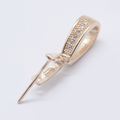 925 plata esterlina micro pavimenta colgante cubic zirconia fianzas, picahielo y pellizco fianzas