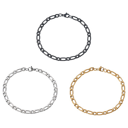 3 шт. 3 цвета 304 браслеты-цепочки из нержавеющей стали для матери и сына