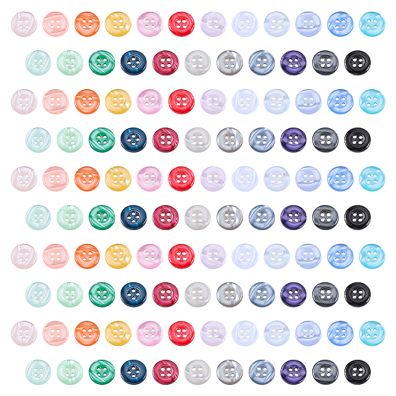 690 piezas 23 colores 4 botones redondos planos de resina con orificio