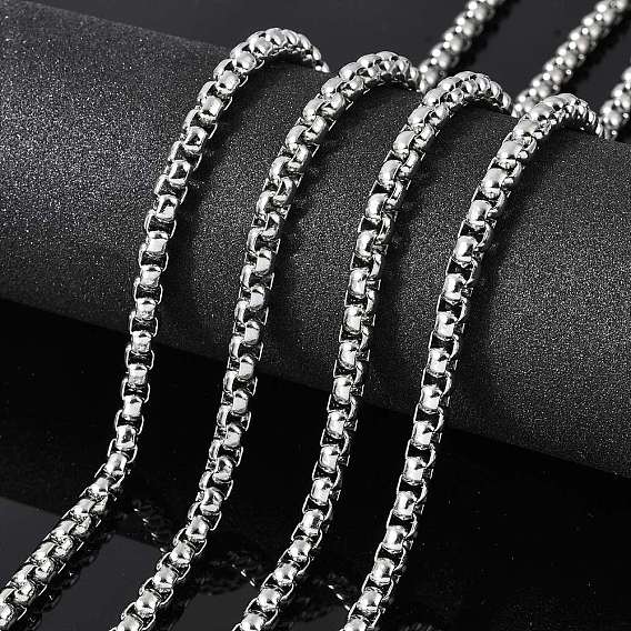 Мужские украшения для приготовления 304 нержавеющей стальной коробке цепи, несварные