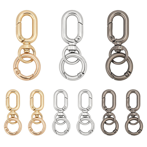 9 шт 3 цвета поворотные застежки из сплава, с пружинными кольцами ворот
