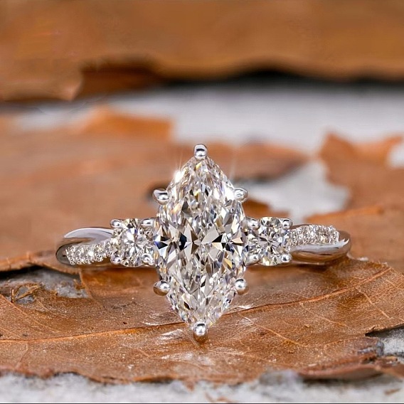 Кольца из латуни с микропаве, прозрачные кольца с кубическим цирконием, лошадиный глаз 