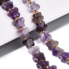 Chapelets de perles naturelles améthyste, papillon, avec des perles de rocaille