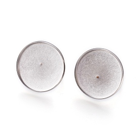 Adjustable 304 Stainless Steel Finger Rings Components, Pad Ring Base Findings, Flat Round