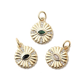 Латунные микро проложить кубического циркония прелести, плоско-круглые, долговечный, стойки покрытие, без свинца и без кадмия, с целью перехода в кольце